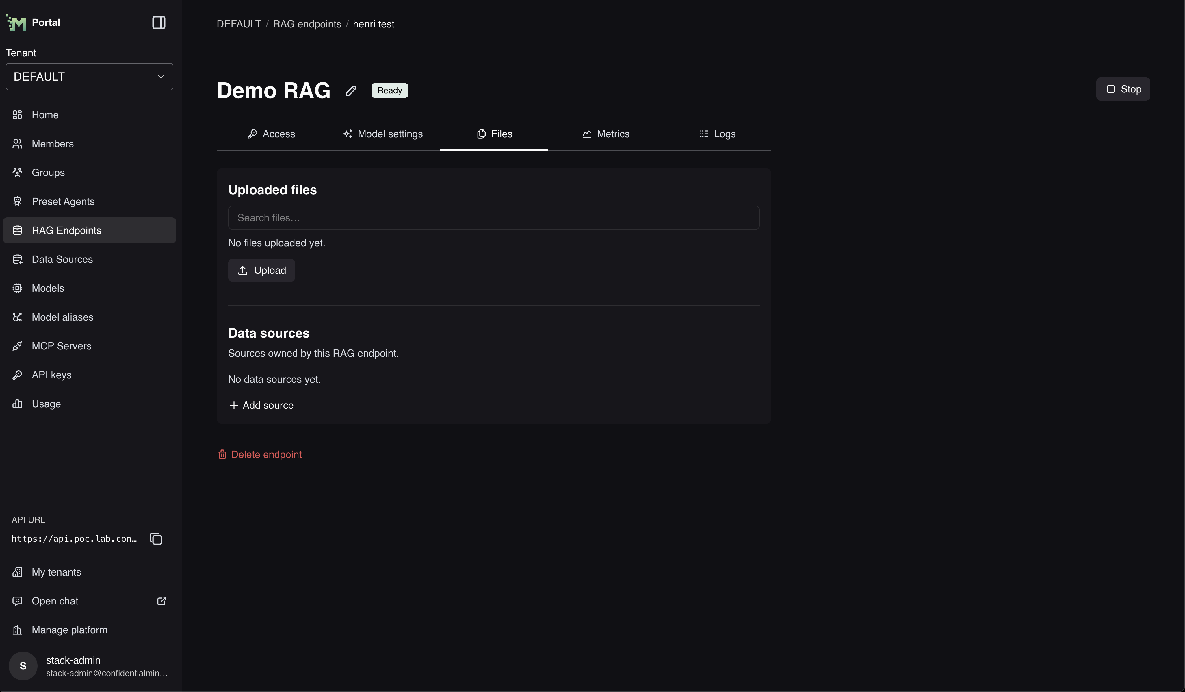 Portal RAG files and sources