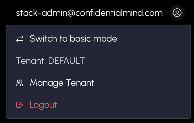 Manager tenant button