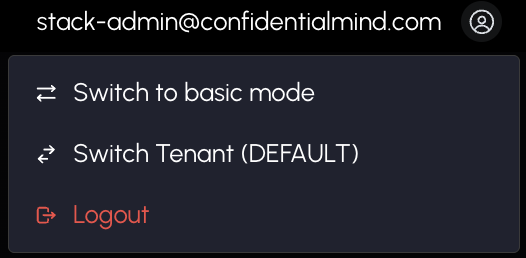 Tenant switching button